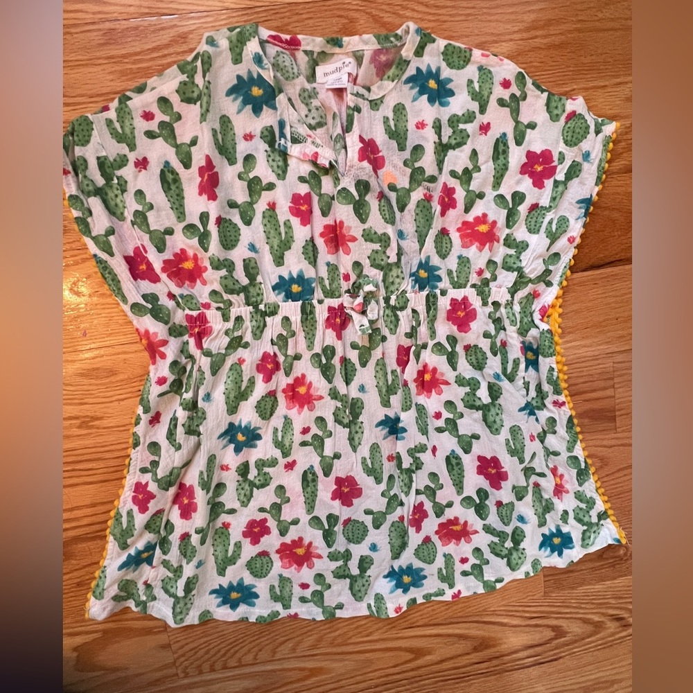 Mud Pie 4T/5T cactus print beach coverup.